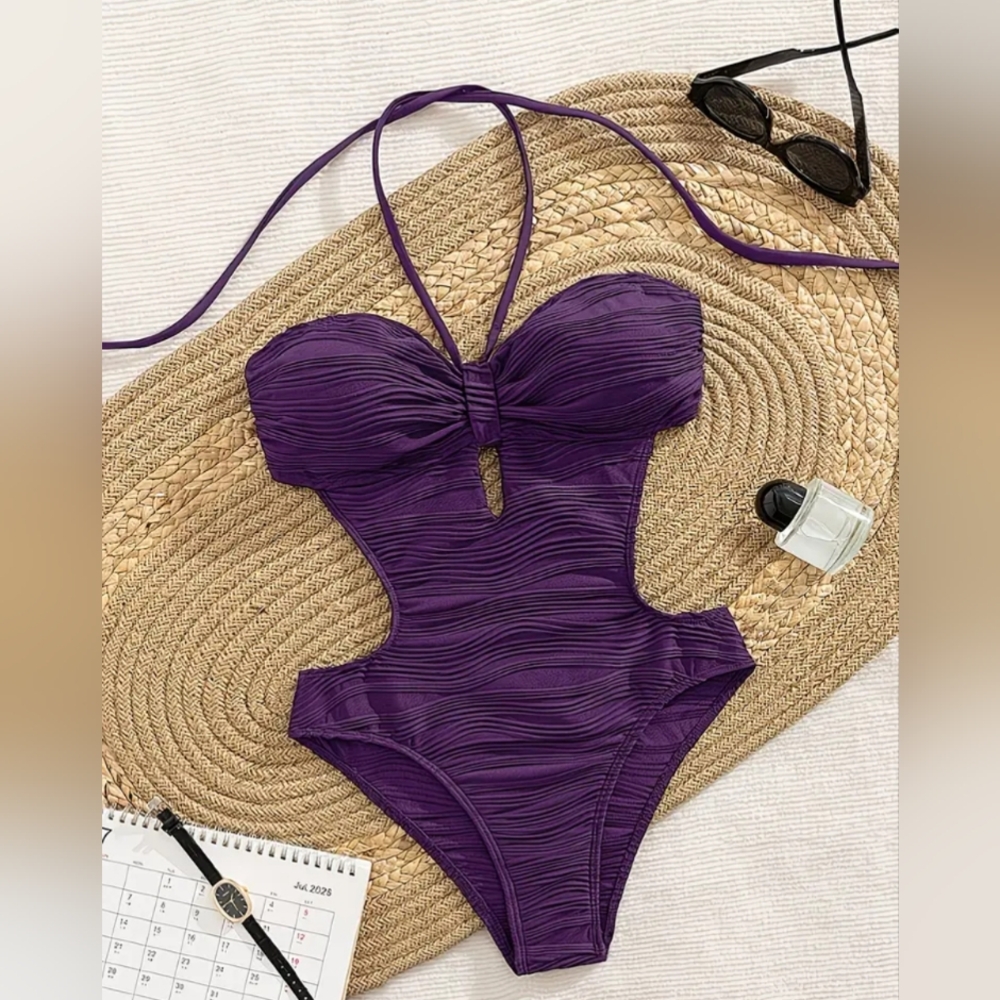 Stylish One Piece Swimsuit in Deep Purple NWOT